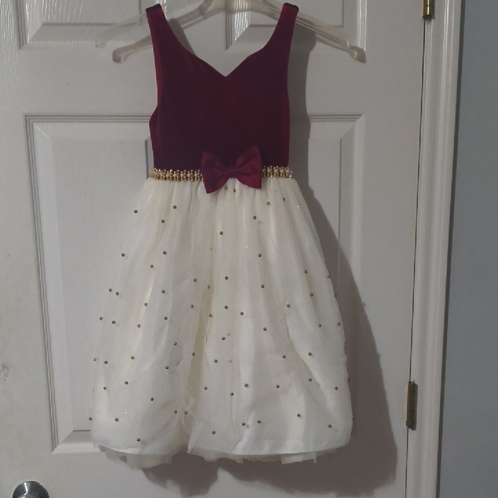 American Princess Burgundy and White Formal Dress
